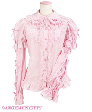 Ladder Lace Sleeve Blouse