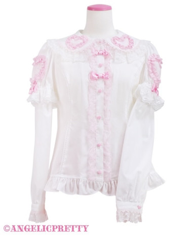 Frill Heart Sleeve Blouse