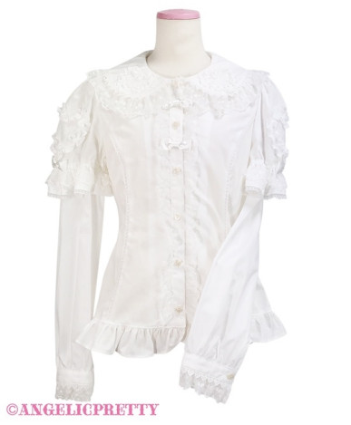 Frill Heart Sleeve Blouse