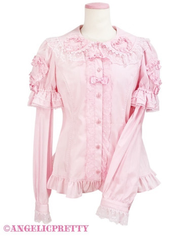 Frill Heart Sleeve Blouse