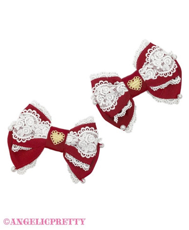 Elegant Rose Ribbon Clip Set