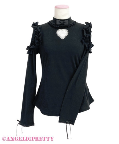 Frill Heart Turtleneck Cutsew