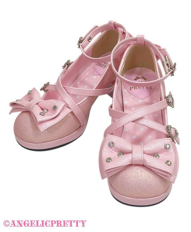 Glitter Gem Ribbon Shoes