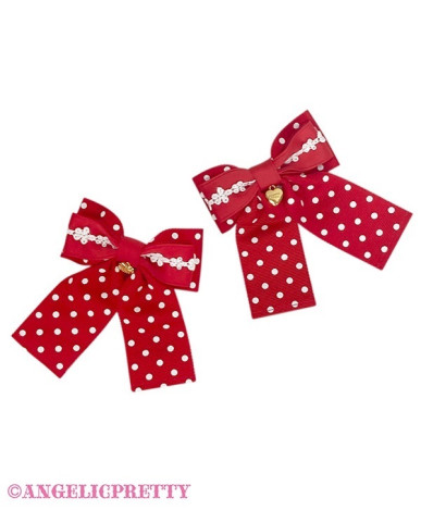 Sweet Dot Ribbon Clip Set