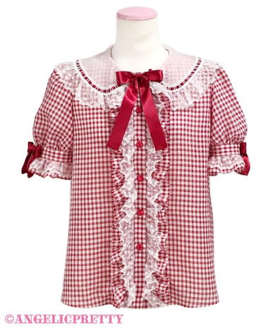 Gingham Ladder Lace Blouse