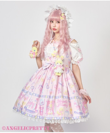 Angelic Pretty ロリータドレス ブラック Angelic Pretty / Heart胸あて付スカート(無地) Free ブラック