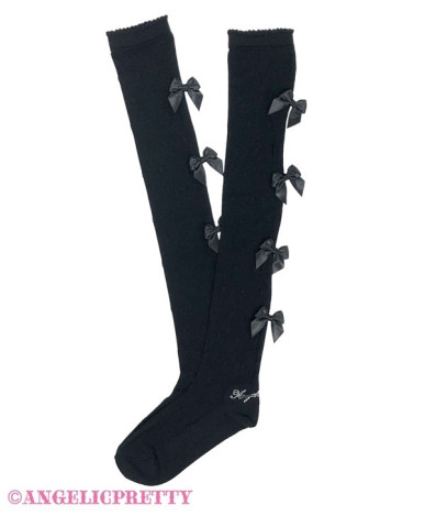 Sheer Petit Ribbon Overknees