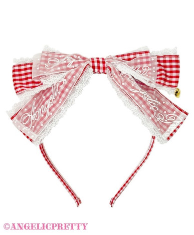 Gingham Check Logo Ribbon...