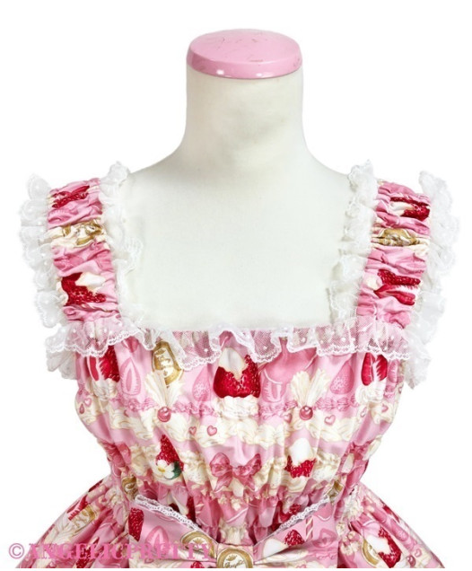 Sets] Melty Berry Princess Shirred Jumperskirt Set