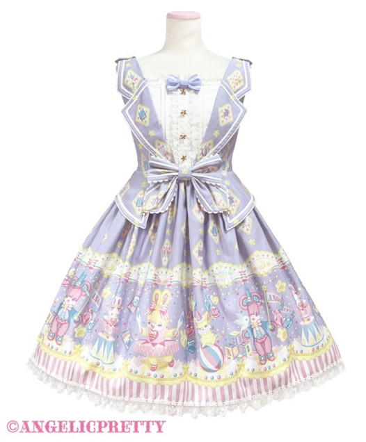 Angelic Pretty Pastel Toys Theater ジャンスカ Jumperskirts] Pastel Toys Theater Collared Jumperskirt