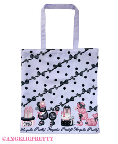 Dressy Ribbon Poodle Tote Bag
