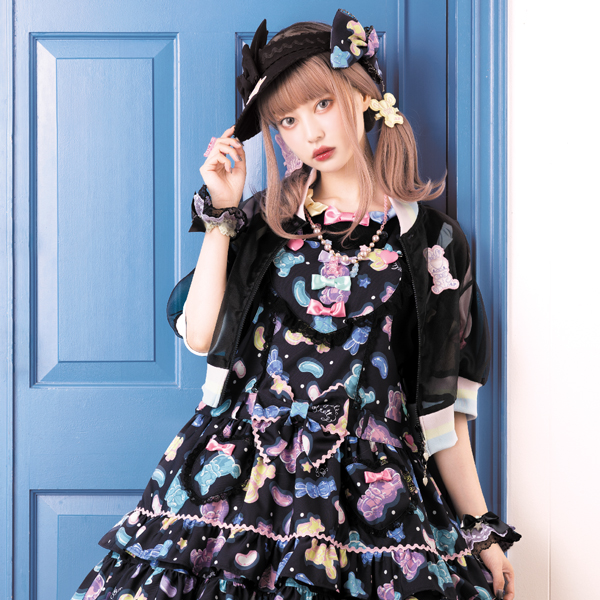 Angelic Pretty Jelly Candy Toys サロペット/クロ-